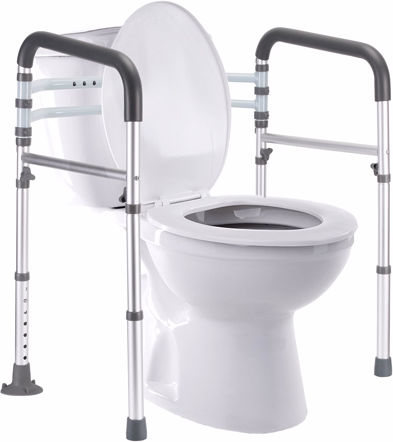 Toilet Safety Rails for Seniors – Adjustable Height & Width, 350 lb Capacity, Foldable Aluminum Toilet Support Frame - Image 6